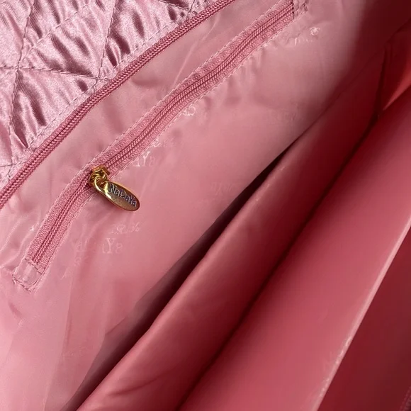 Naraya checkered pink quilted bow tote shoulder bag - Picture 4 of 15